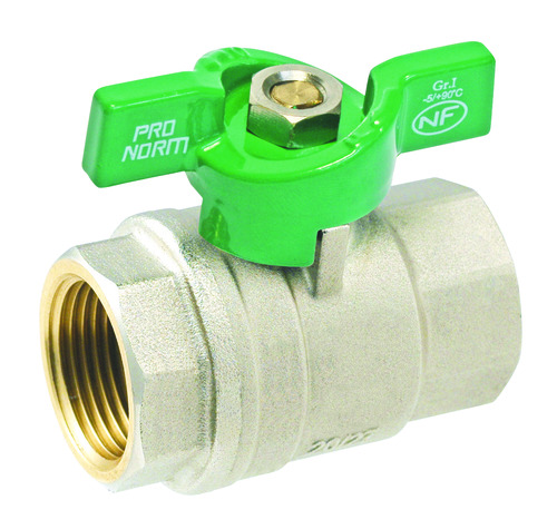 Vanne d'arrêt NF manette papillon - Double femelle Somatherm